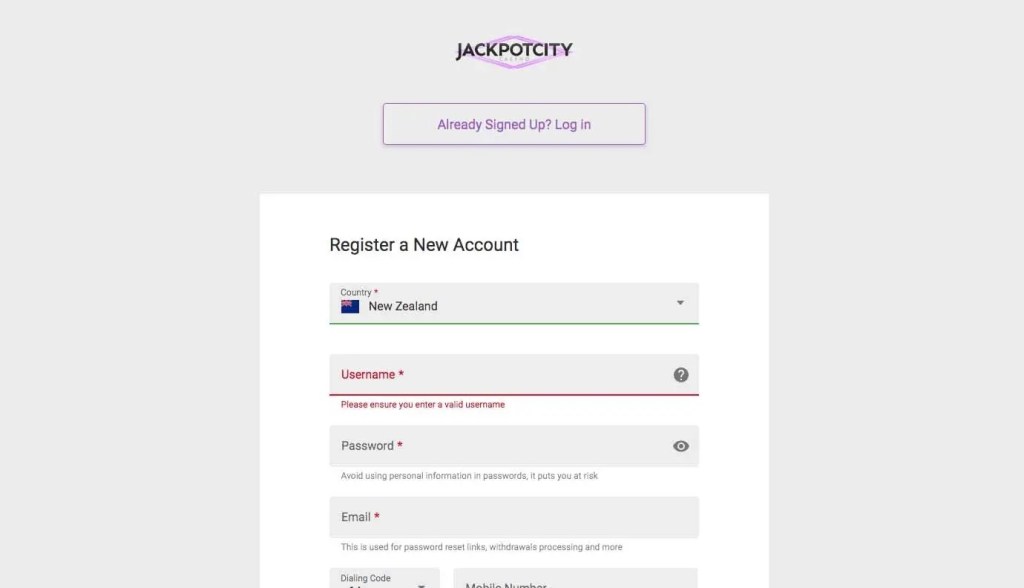 jackpot city withdrawal nz