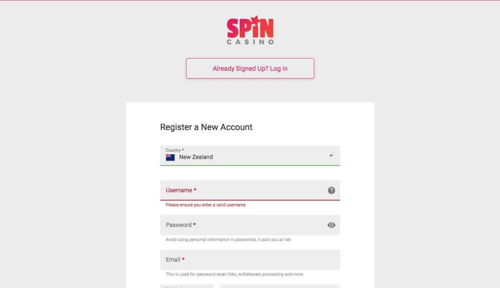 spin casino nz review