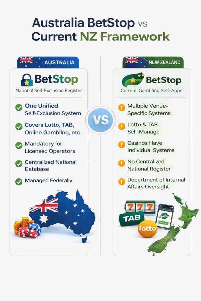 Australia and New Zealand self exclusion regulatory comparison