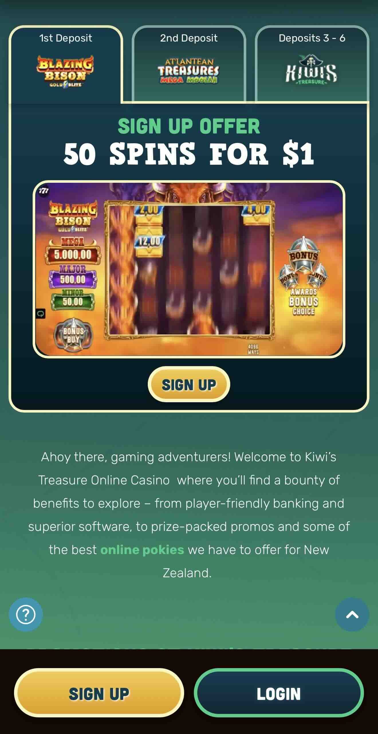 kiwi's treasure mobile games page image