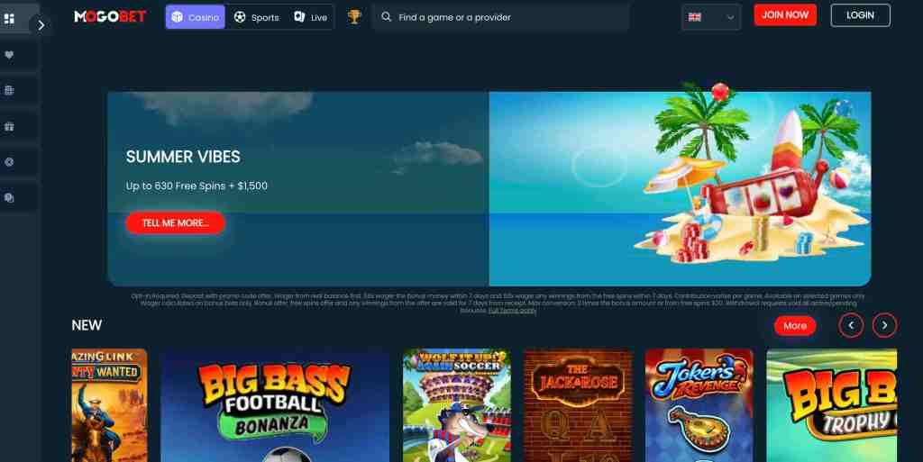 home page image of mogobet casino