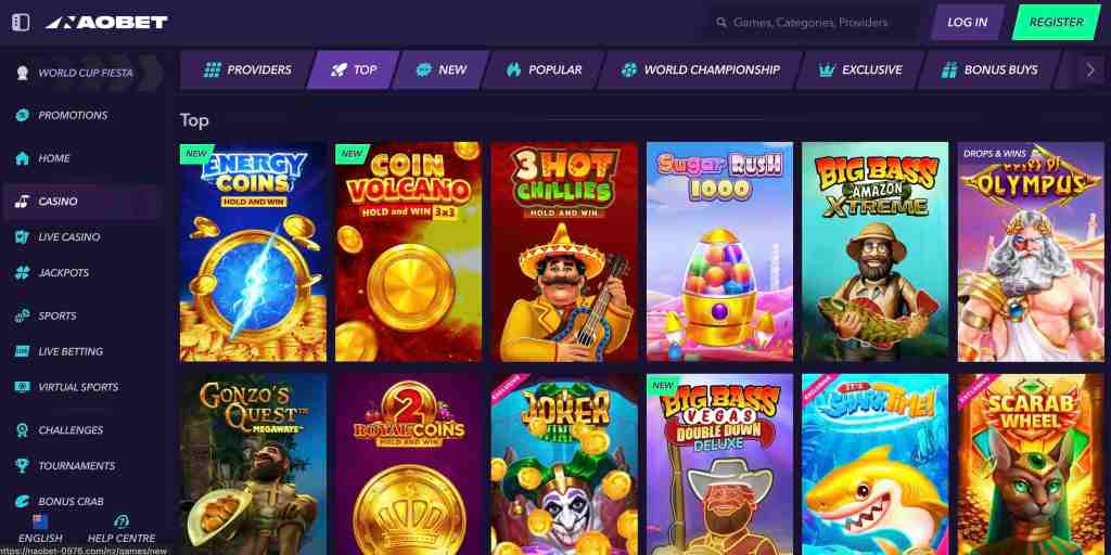 naobet brand games selection