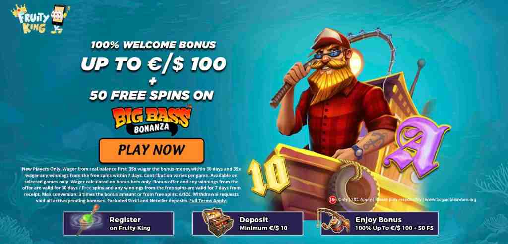 fruity king casino welcome offer page image