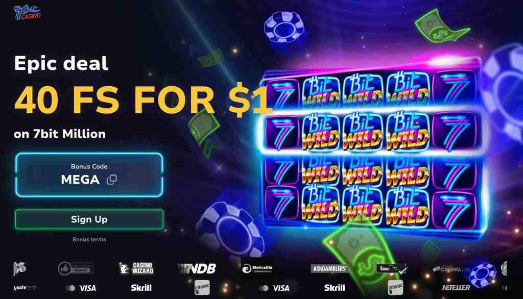 40 FS for $1 deposit 7bit casino page image