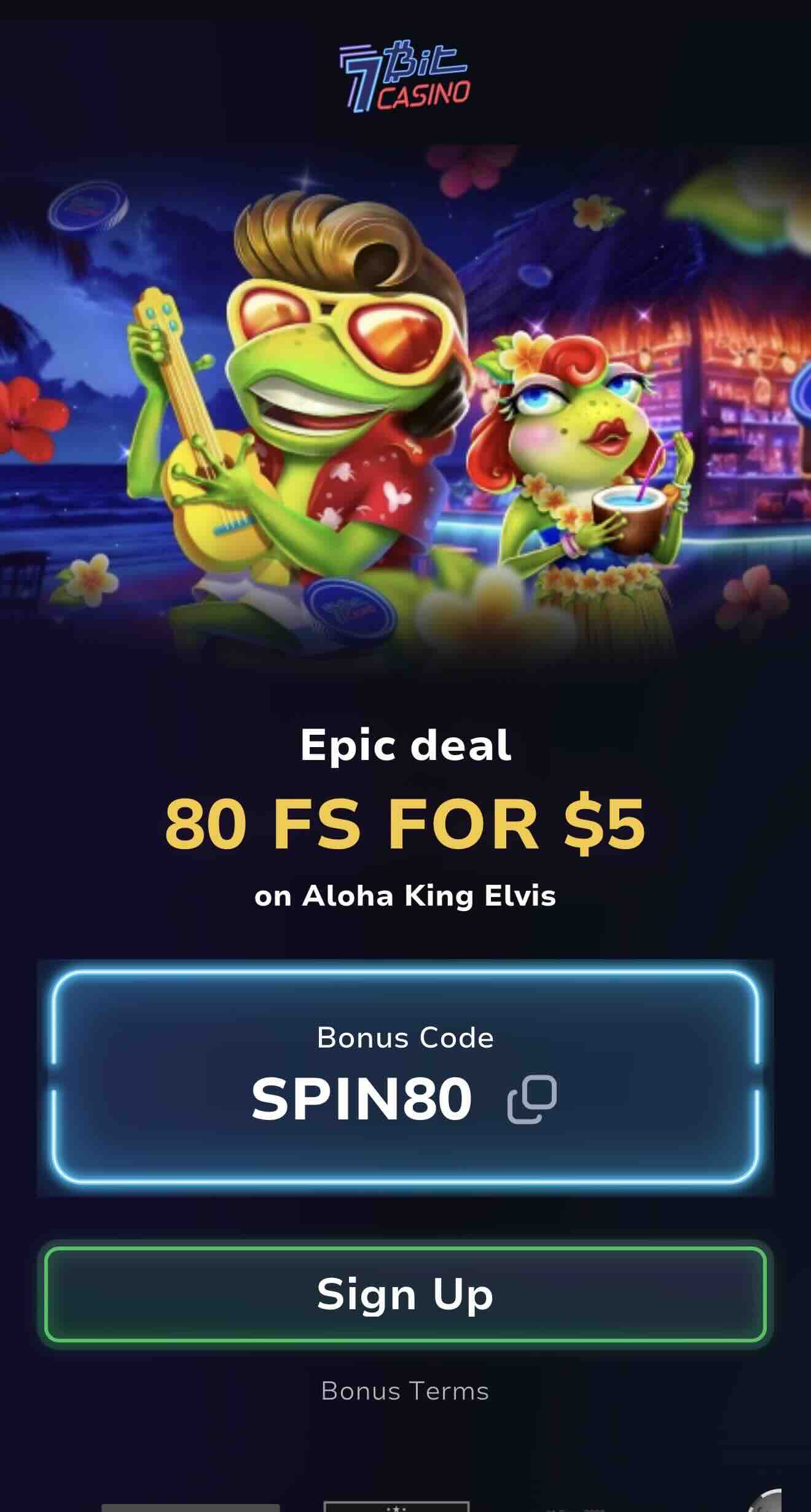 7bits casino 5 dollar deposit bonus page image